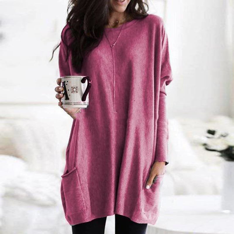 Sara | Dame Oversized Tunika Sweater med Lommer