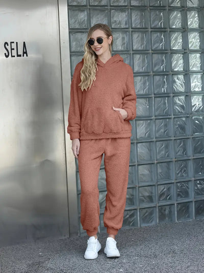 Josepha | Dame Fleece Loungewear Sæt Med Hætte