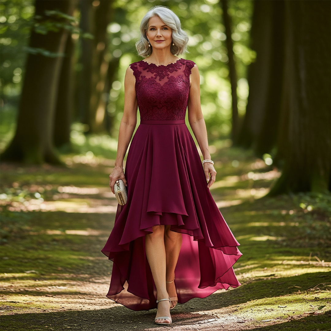 Freda | Stilfuld Og Elegant Aftenkjole Med Asymmetrisk Søm