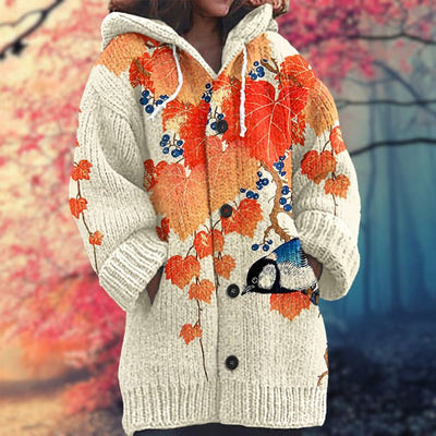 Janet | Varm Kvindes Trøje med Knapper og Hætte