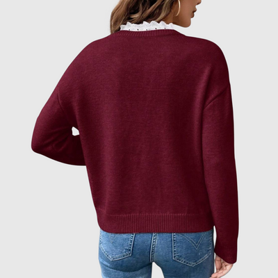 Helle | Elegant Top med Blondekant