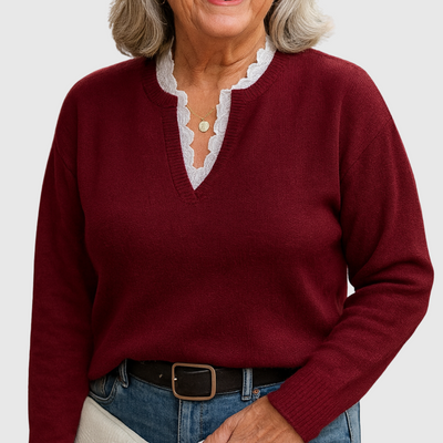 Helle | Elegant Top med Blondekant