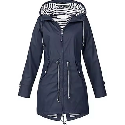 Aase | Parka med Stribet For og Snøre