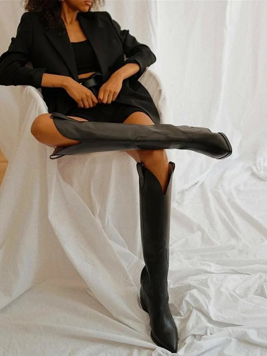 Jasmin | Spidse Høje Westernstøvler