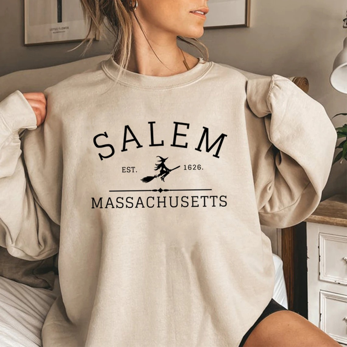 Mathilde | Vinter Dame Sweatshirt med Heks Print