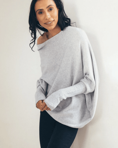 Johanne | Dame Off-Shoulder Sweater med Løs Pasform