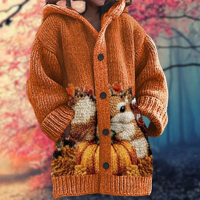 Janet | Varm Kvindes Trøje med Knapper og Hætte