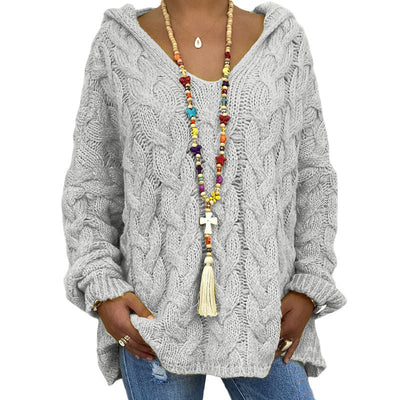 Mathilde | Vinter Dame Kabelstrik Hættetrøje Sweater