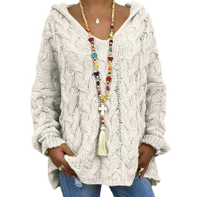 Mathilde | Vinter Dame Kabelstrik Hættetrøje Sweater
