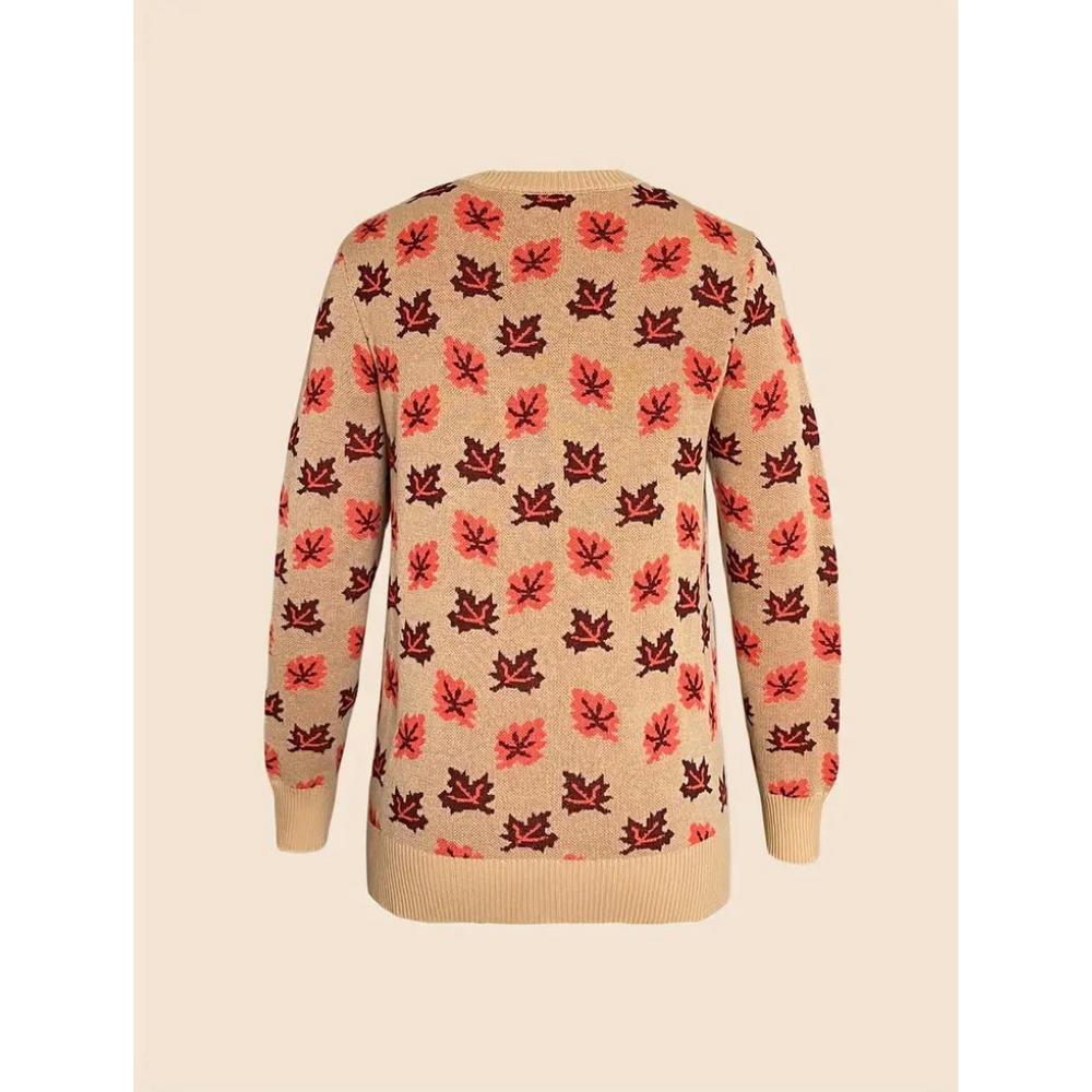 Ingrid | Dame Vinter Sweater med Bladprint