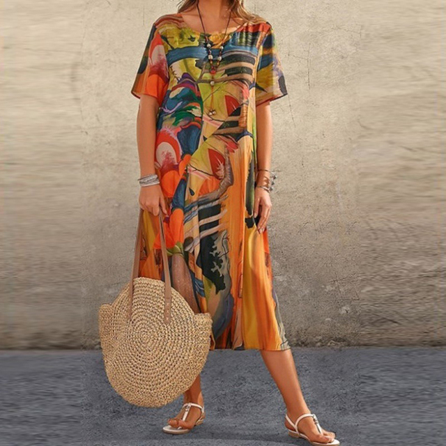 Kaja | Stilfuld Casual Midikjole