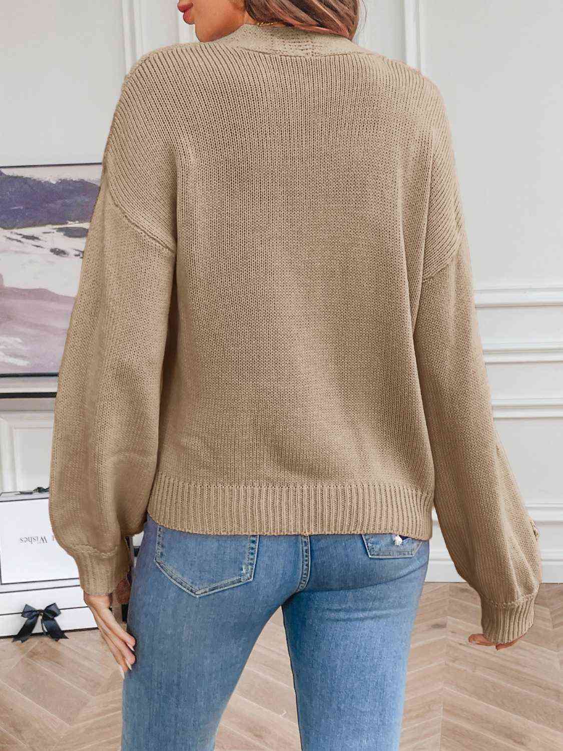 Inger | Dame Vinter Cardigan med Blomsterbroderi