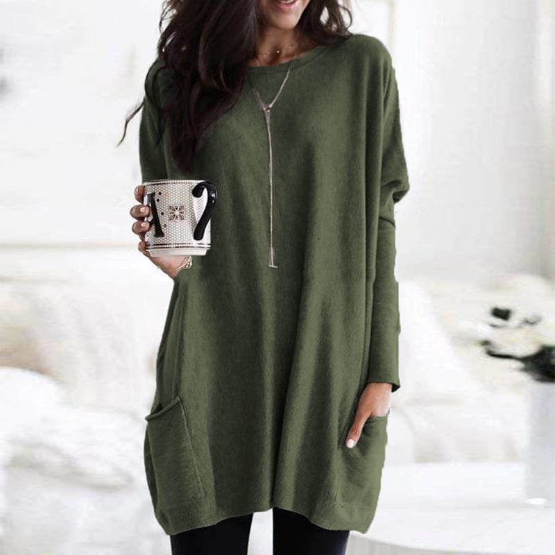 Sara | Dame Oversized Tunika Sweater med Lommer