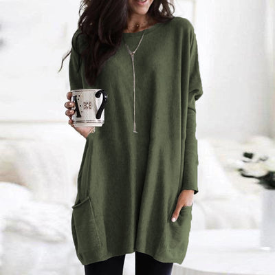 Sara | Dame Oversized Tunika Sweater med Lommer