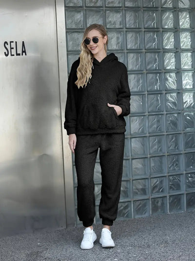 Josepha | Dame Fleece Loungewear Sæt Med Hætte