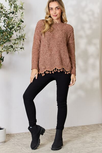 Benedikte | Dame Vinter Sweater med Frynsekant