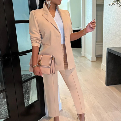 Veronika | Dame Blazer Og Bukser Sæt Med Skræddersyet Pasform