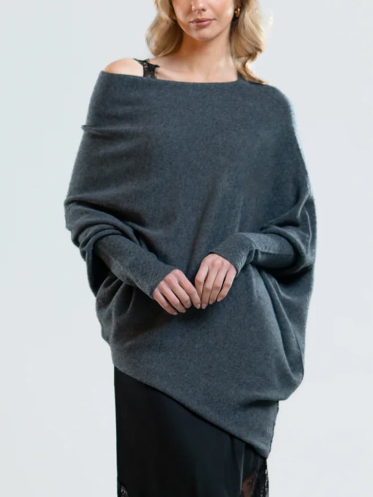 Johanne | Dame Off-Shoulder Sweater med Løs Pasform