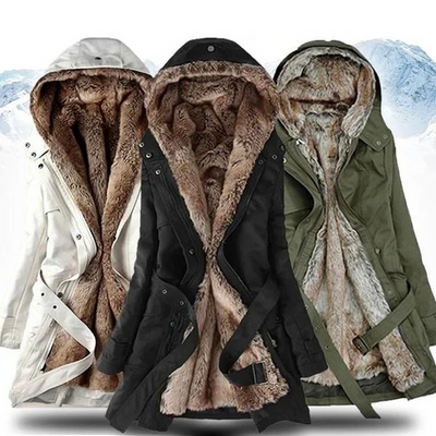 Inger | Stilfuld Frakke med Faux Pelsfor