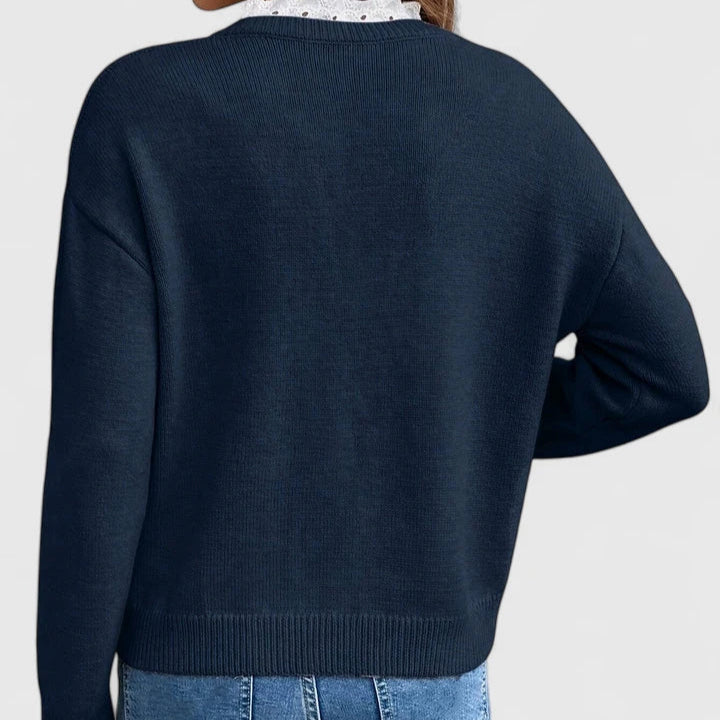 Helle | Elegant Top med Blondekant