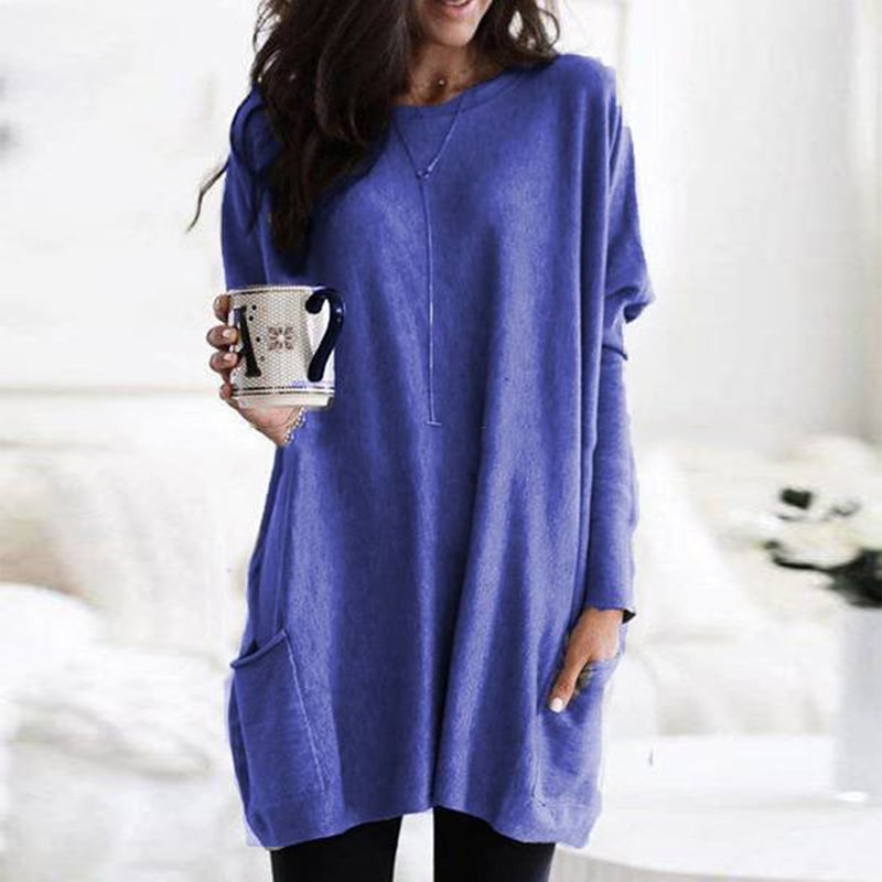 Sara | Dame Oversized Tunika Sweater med Lommer