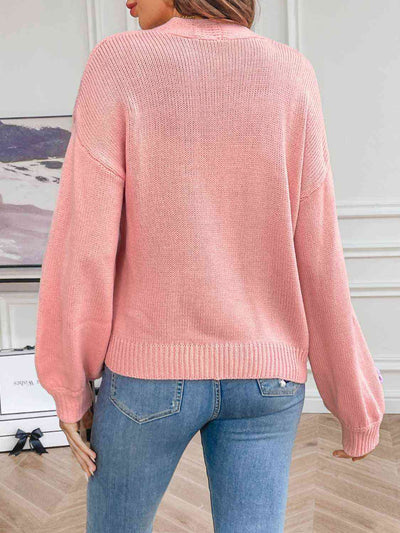 Inger | Dame Vinter Cardigan med Blomsterbroderi