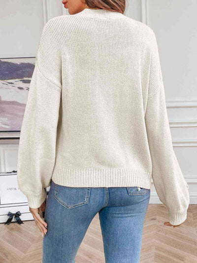 Inger | Dame Vinter Cardigan med Blomsterbroderi