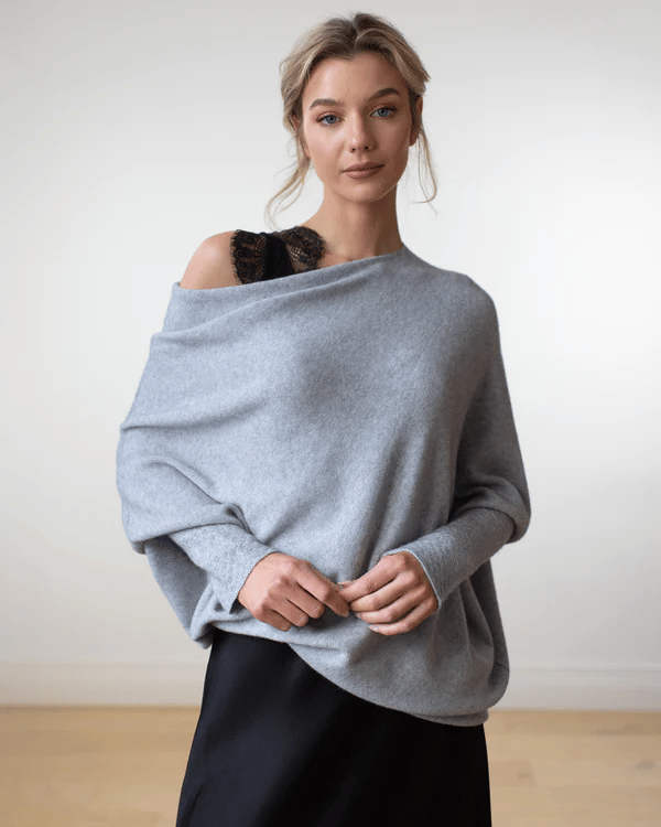 Johanne | Dame Off-Shoulder Sweater med Løs Pasform