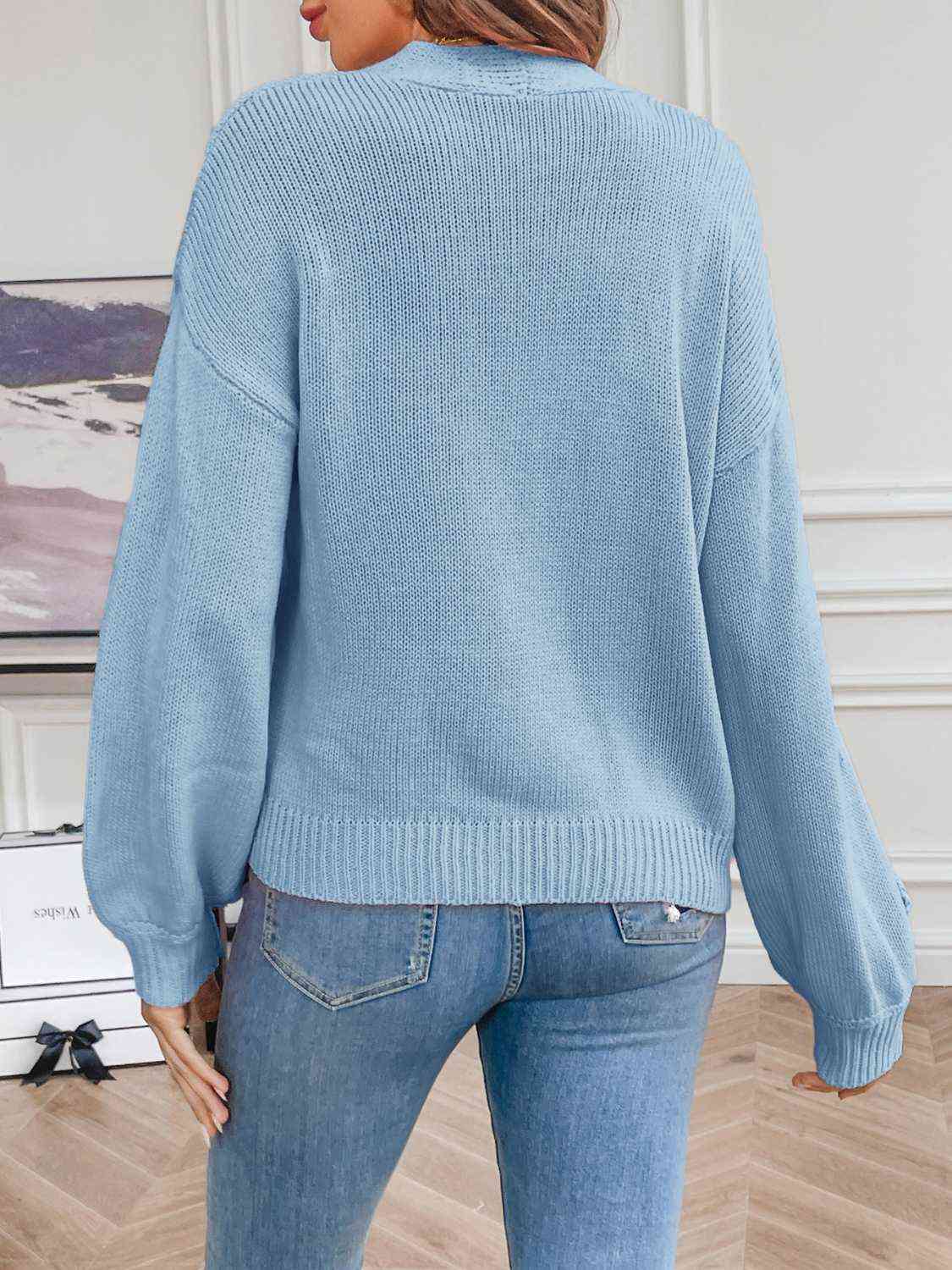 Inger | Dame Vinter Cardigan med Blomsterbroderi