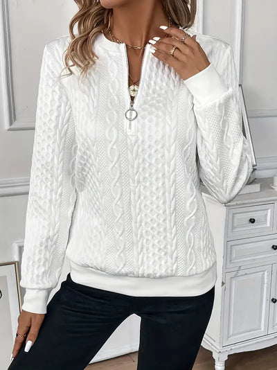 Zoey | Stilfuld Kabelstrikket Zip-Sweater
