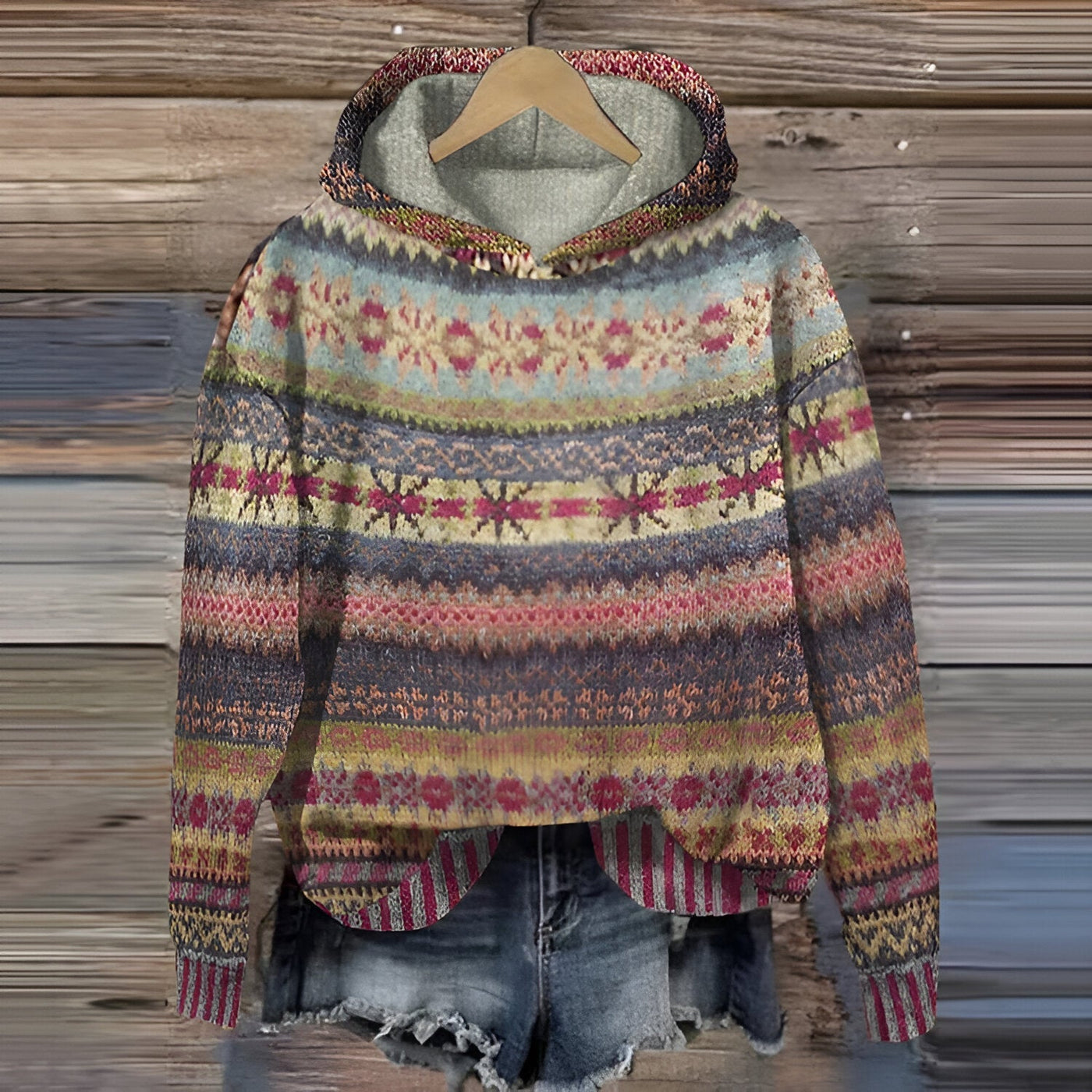 Vera | Vinter Dame Fair Isle Hættetrøje