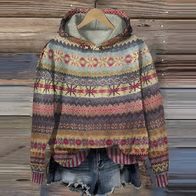 Vera | Vinter Dame Fair Isle Hættetrøje