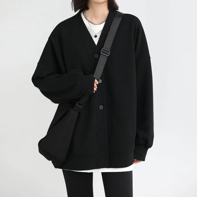 Cathrine | Vinter Dame Cardigan med V-udskæring og Knap