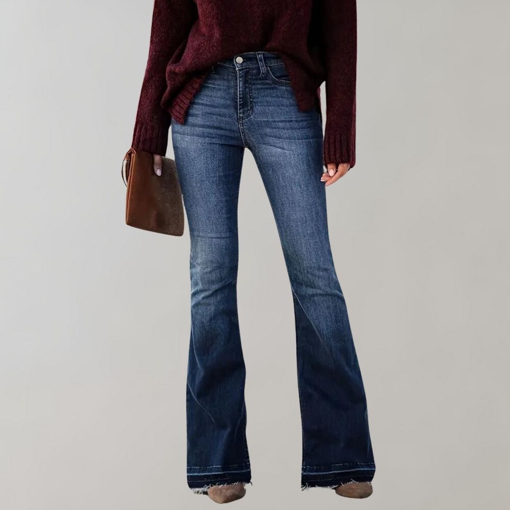 Edith | Dame Vinter Udsvingede Denimjeans