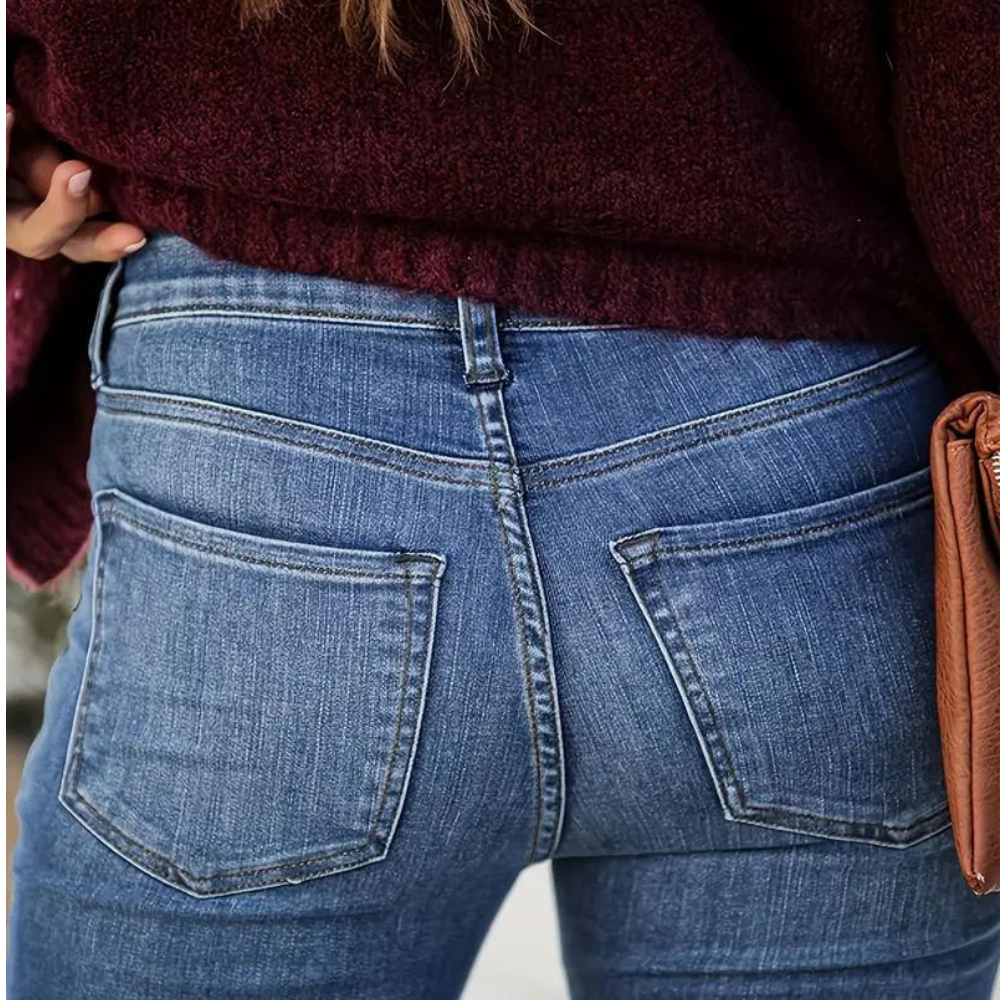 Edith | Dame Vinter Udsvingede Denimjeans