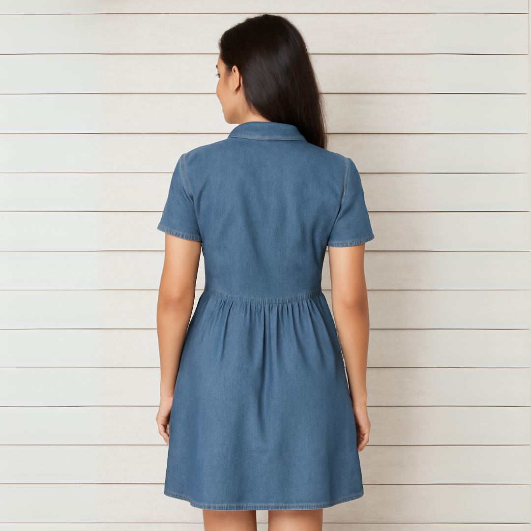 Isabel | Kvinders Sommer Midi-Kjole med Knapper