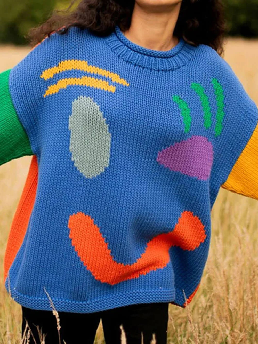 Gudrun | Dame Vinter Afslappet Pullover med Smiley-Print