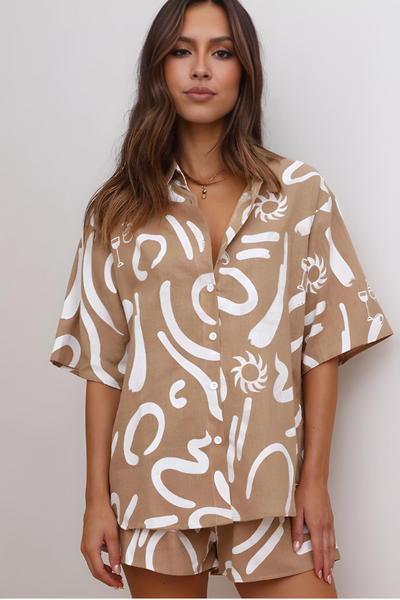 Alette | Stilfuldt To-delt Sæt med Løstsiddende Pasform