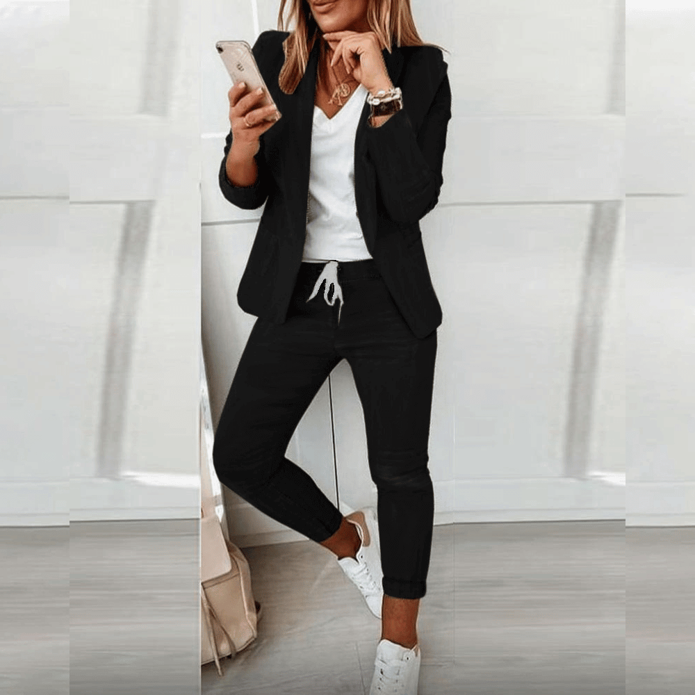 Lea | Dame Casual Blazer Sæt Med Bukser