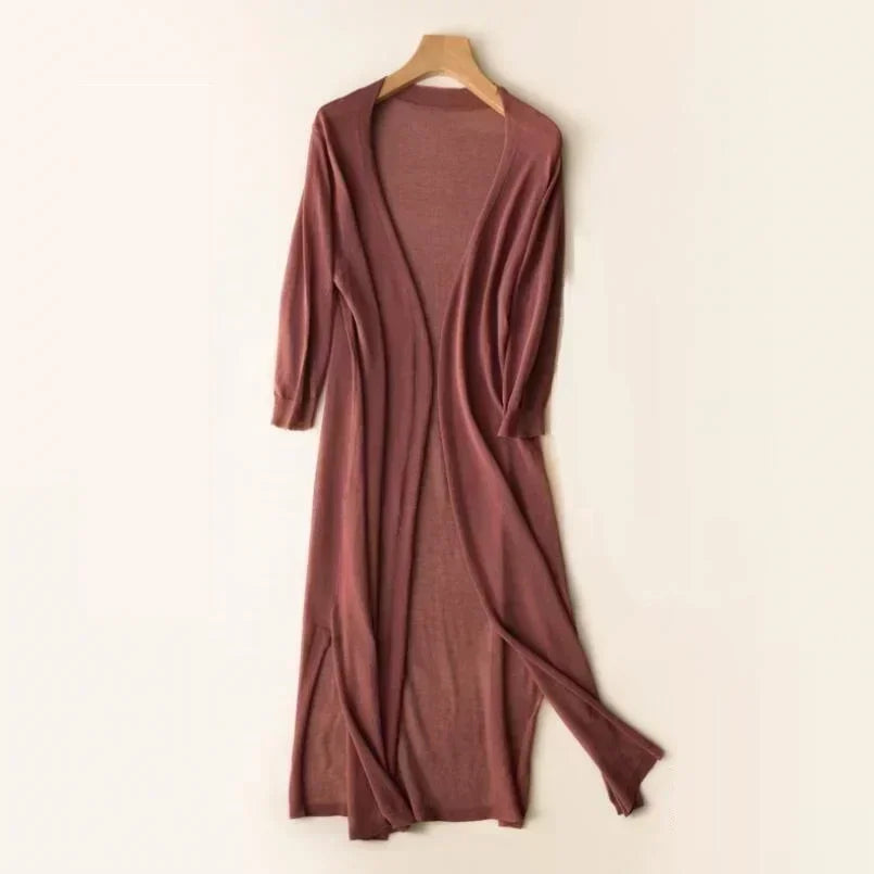 Josefine | Lang Åben-Front Cardigan