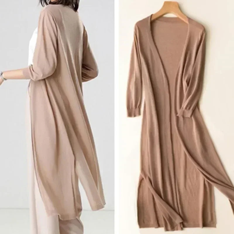 Josefine | Lang Åben-Front Cardigan