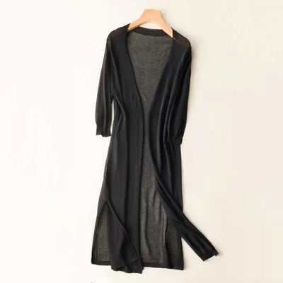 Josefine | Lang Åben-Front Cardigan