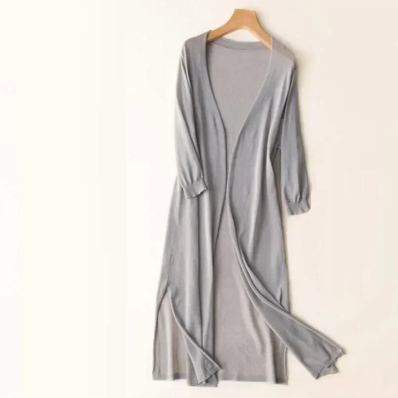 Josefine | Lang Åben-Front Cardigan