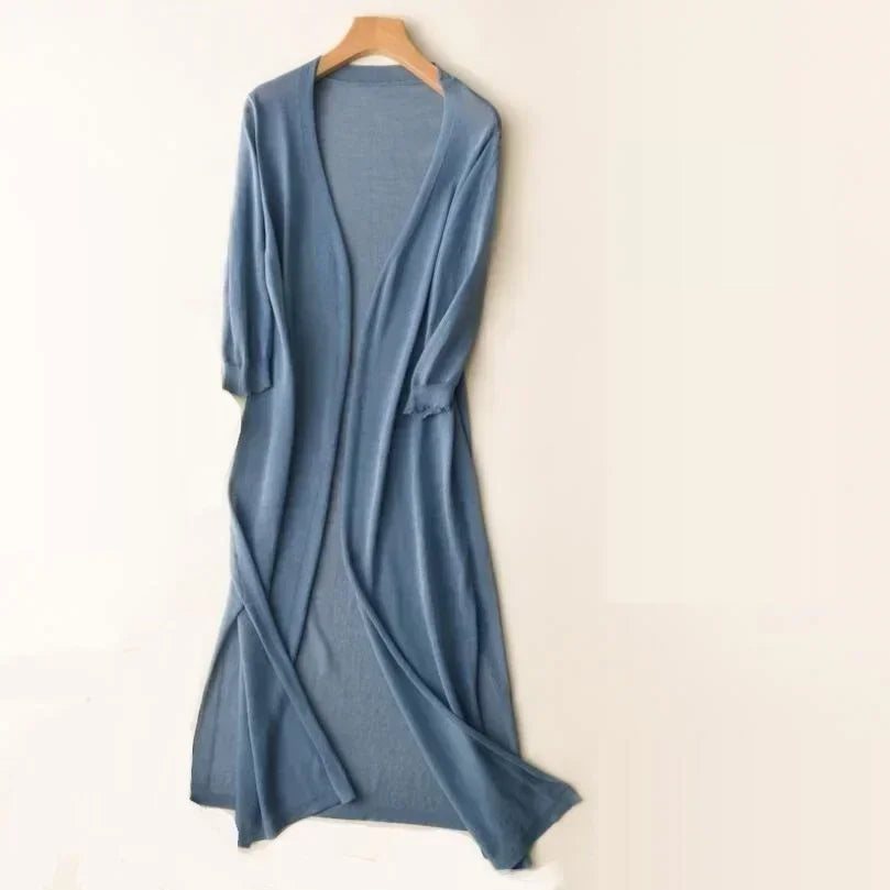 Josefine | Lang Åben-Front Cardigan