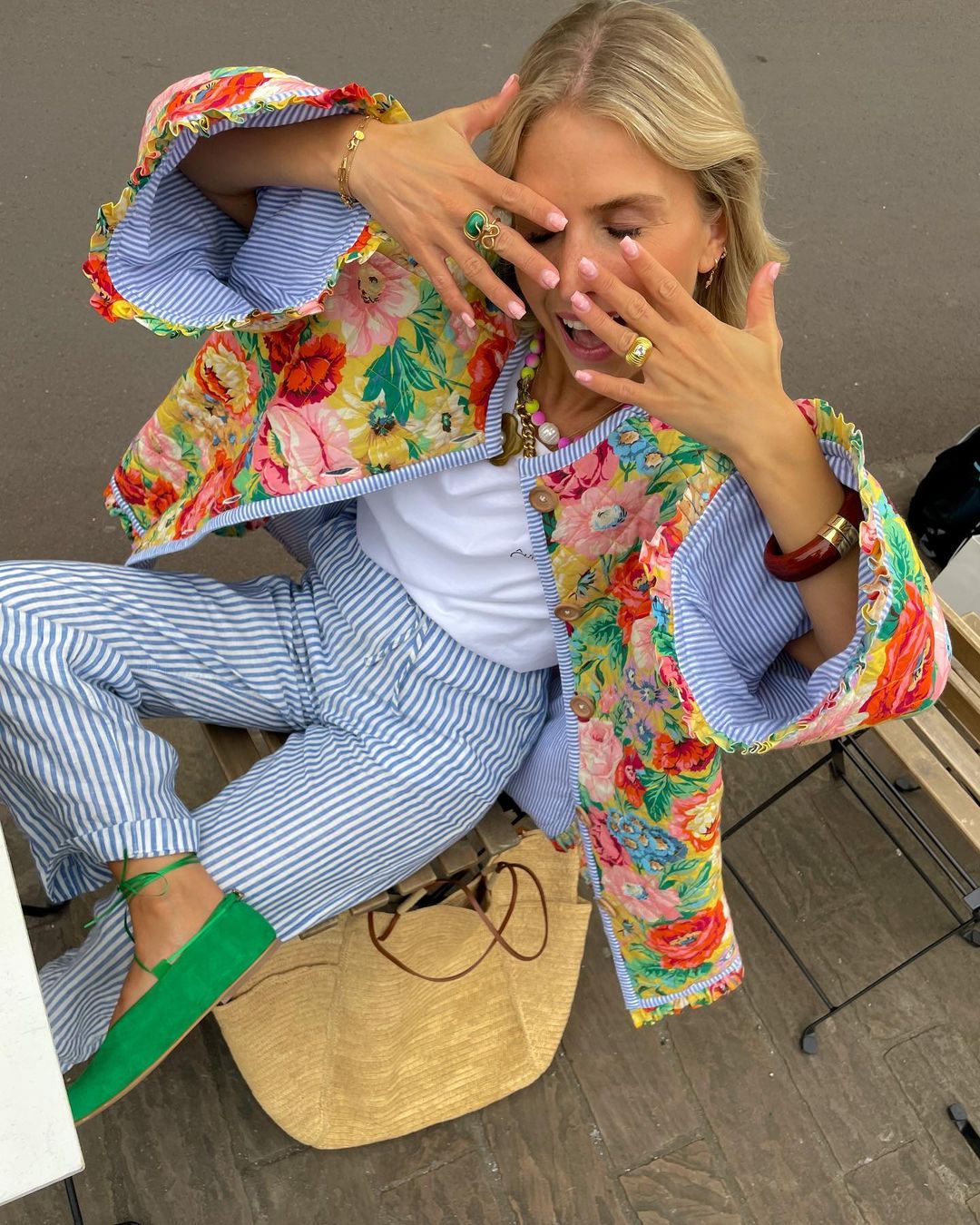 Kamilla | Stilfuld Blomstret Parkajakke