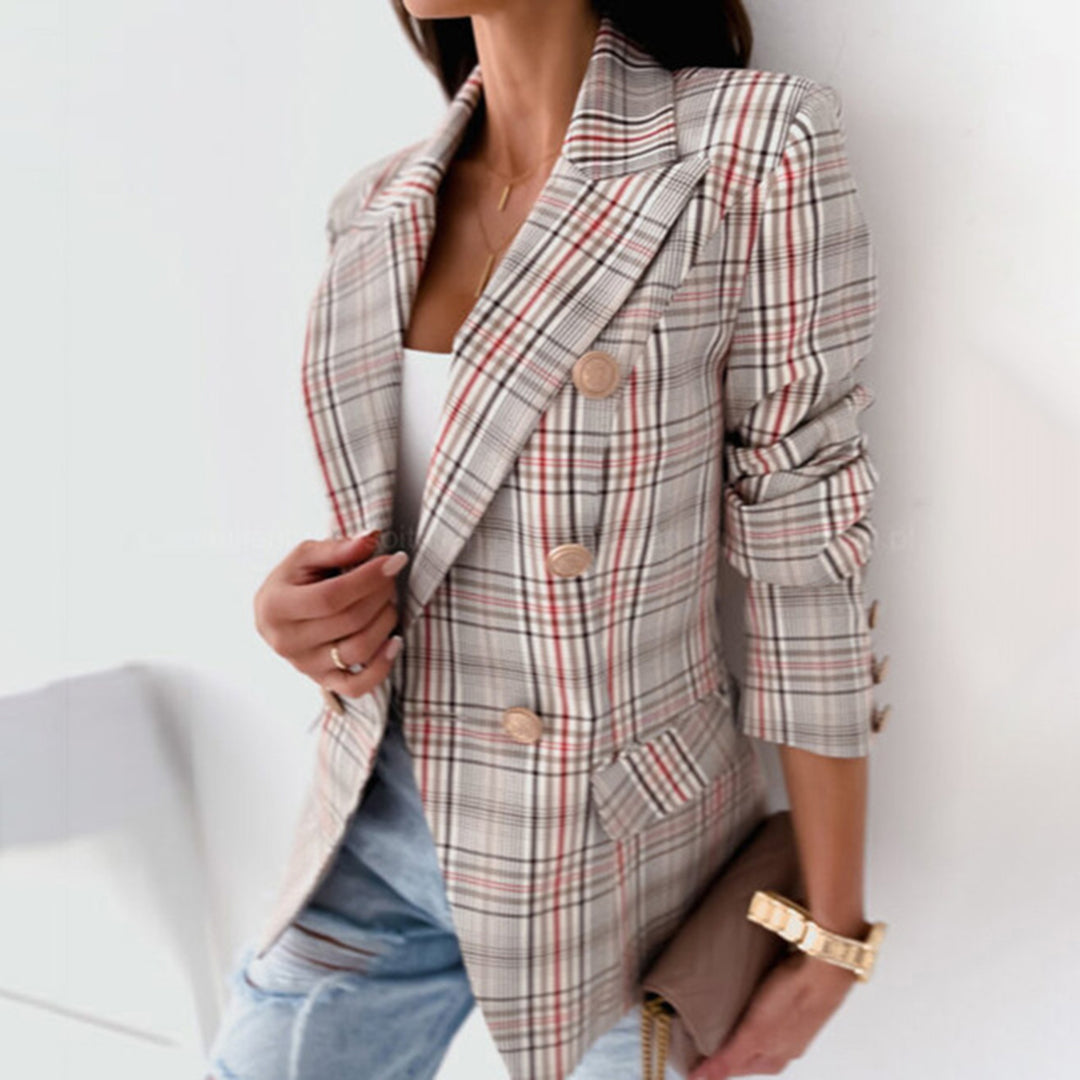 Grethe | Dame Vinterternet Blazer med Dobbelt Rad Knapper