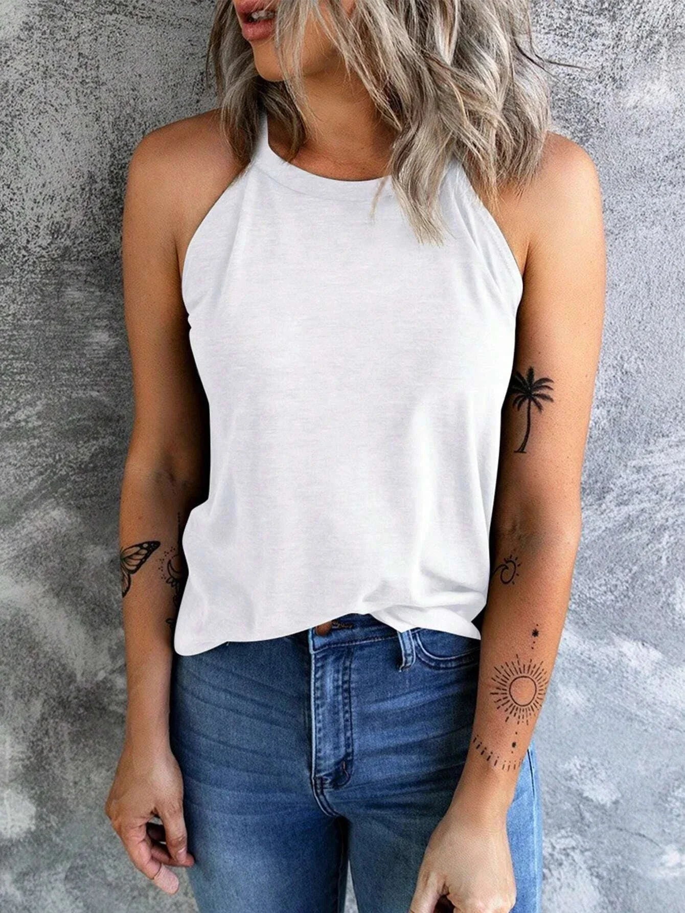 Barbar| Dame Sommer Casual Ærmeløs Tank Top