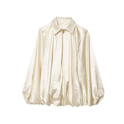 Margit | Dame Vinter Bluse Med Løs Pasform Og Ballonærmer