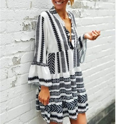 Stinna | Casual Stribet Mini-kjole