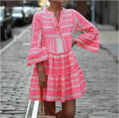Stinna | Casual Stribet Mini-kjole